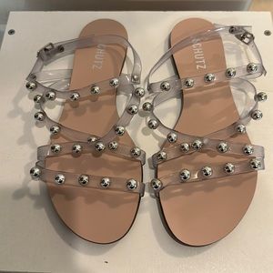 NEW ~ Schutz Lina Clear Strappy Sandals ~ 8.5